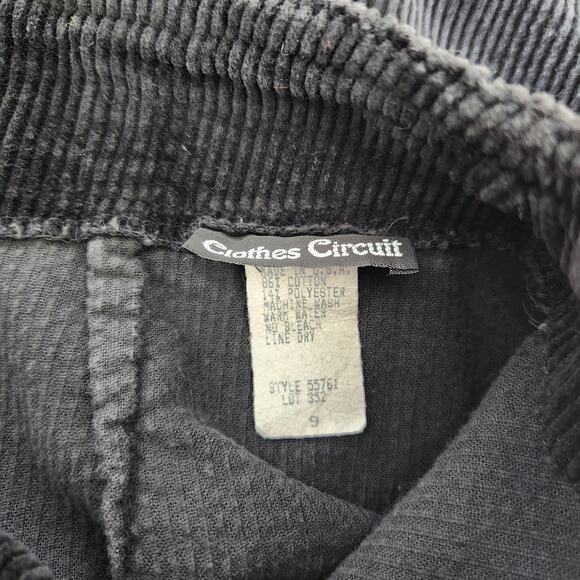 Vintage 90s Clothes Circuit Black Corduroy Mini Skirt High Waisted Whimsygoth 2 - Picture 4 of 8